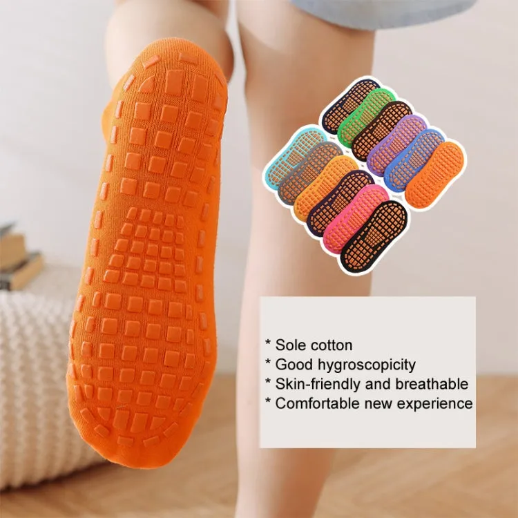 4pairs Trampoline Socks Dotted Rubber Non-slip Floor Socks Yoga Socks, Size: Adult 35-43 Yards(Rose Red)