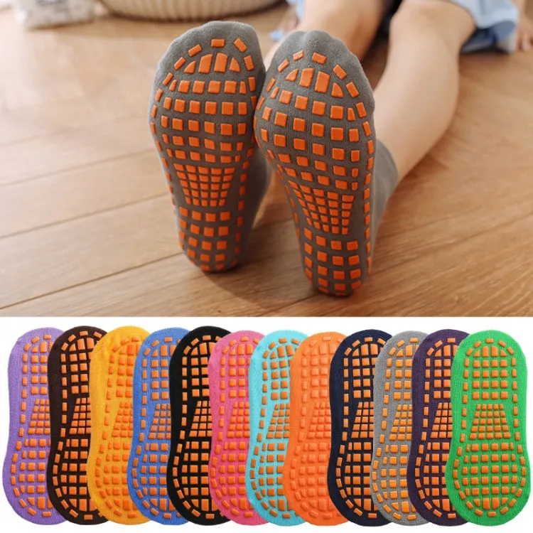 4pairs Trampoline Socks Dotted Rubber Non-slip Floor Socks Yoga Socks, Size: Adult 35-43 Yards(Rose Red)