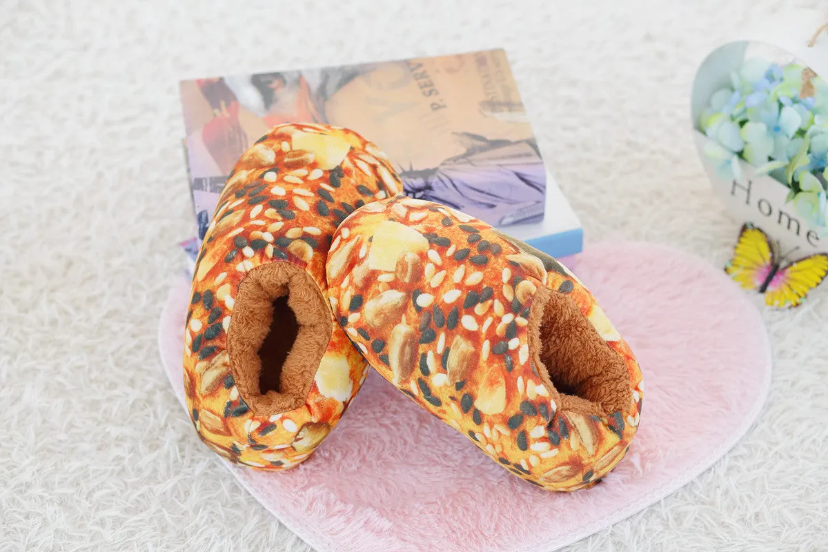 Baked Bread Plush Slippers for Women
