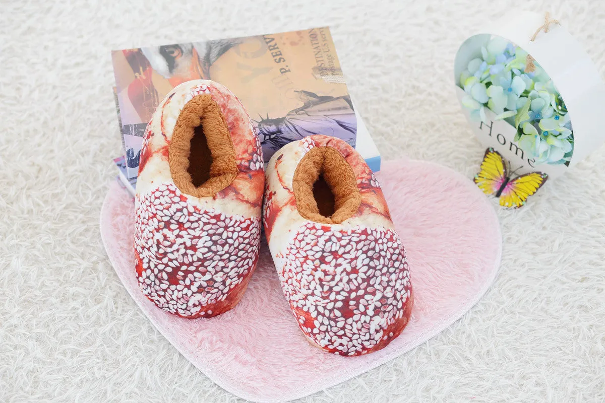 Baked Bread Plush Slippers for Women