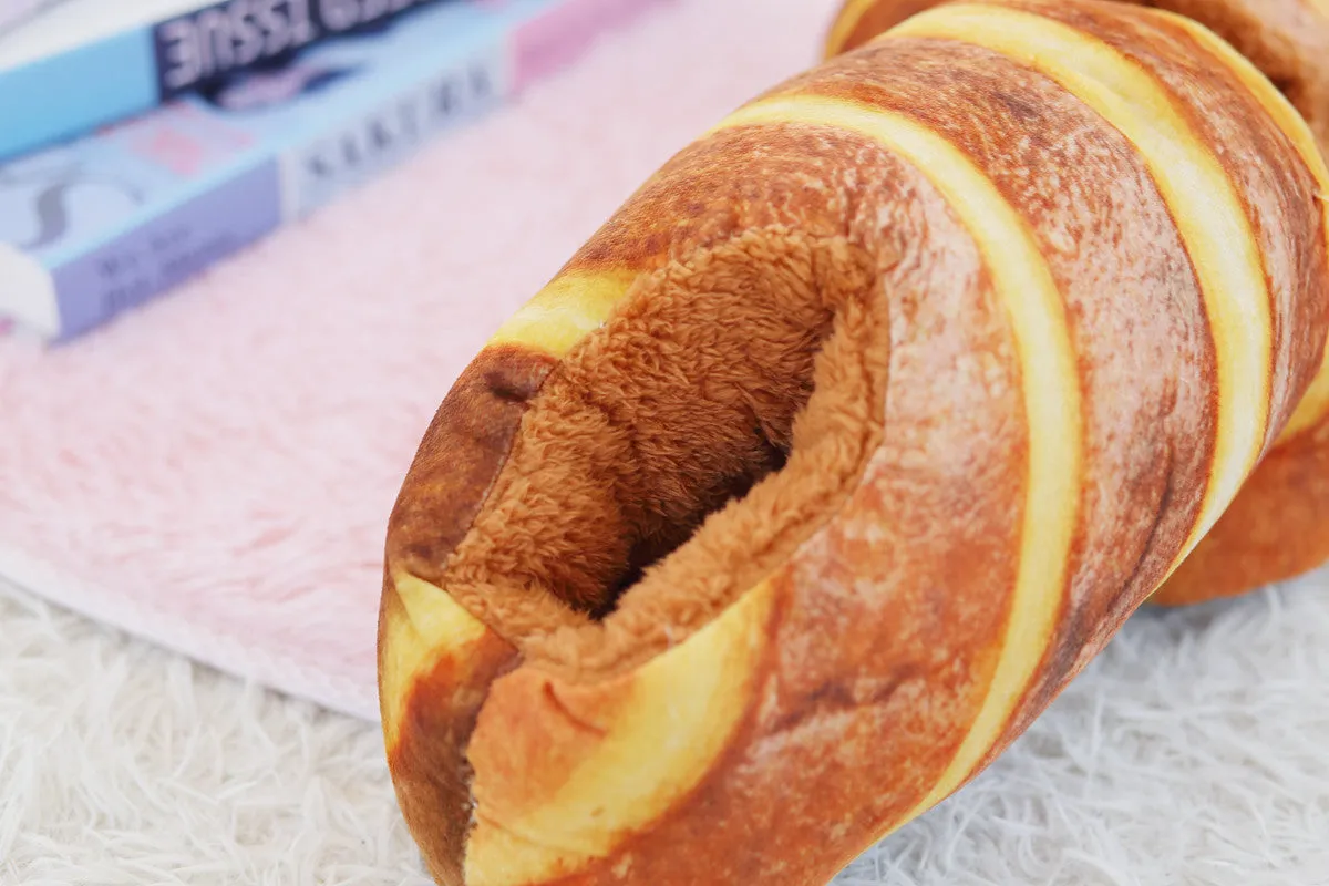 Baked Bread Plush Slippers for Women
