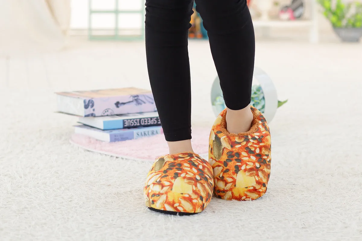 Baked Bread Plush Slippers for Women