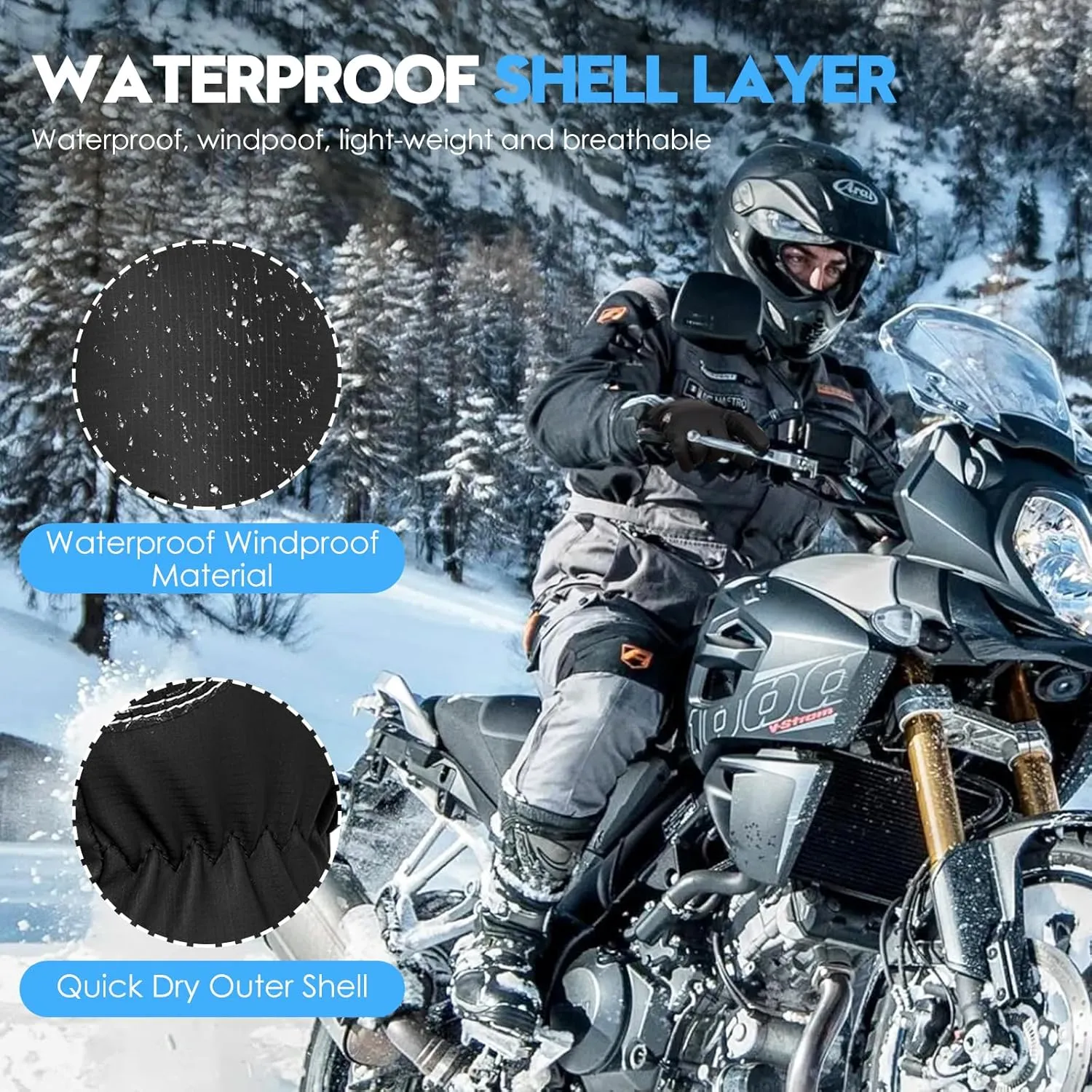Bruvoalon Y322 Winter Gloves for Men & Women, -30?H Touchscreen 5-Layer Thermal Insulated, Windproof Anti-Slip Ski Gloves