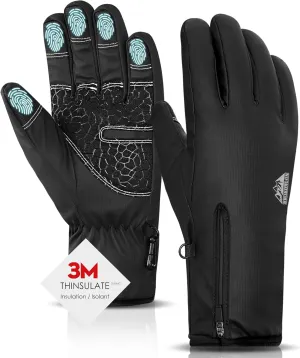 Bruvoalon Y322 Winter Gloves for Men & Women, -30?H Touchscreen 5-Layer Thermal Insulated, Windproof Anti-Slip Ski Gloves