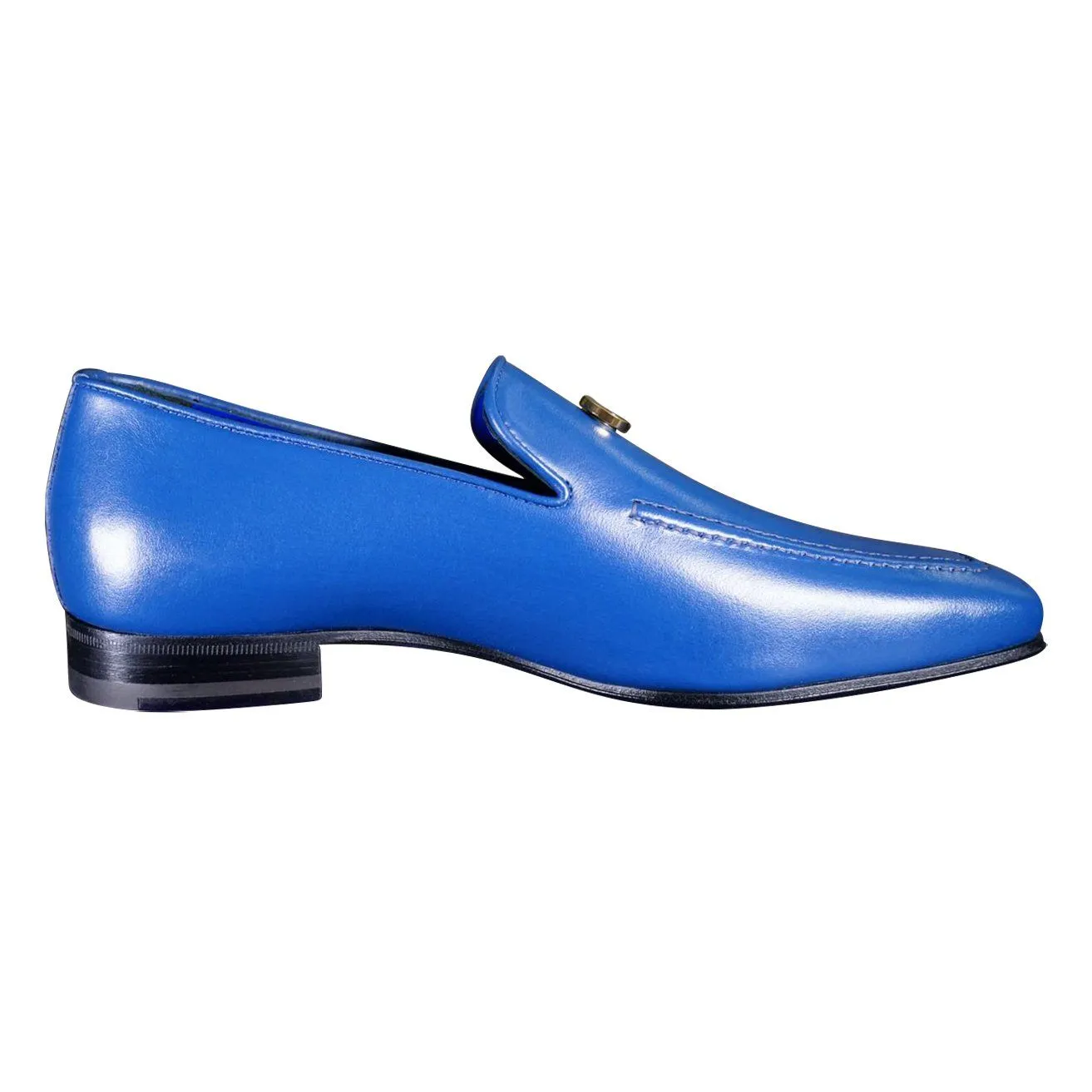 Cobalt With Rose Gold Hardware Leather Loafer