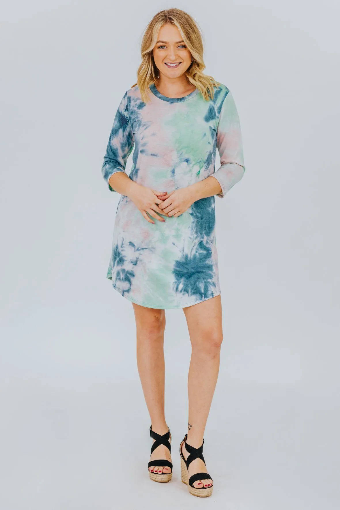 Cosmic Love Tie Dye Dress in Mint