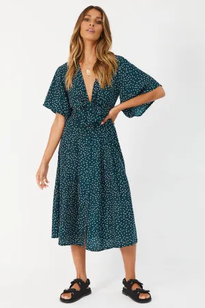 Count To Ten Midi Dress Green