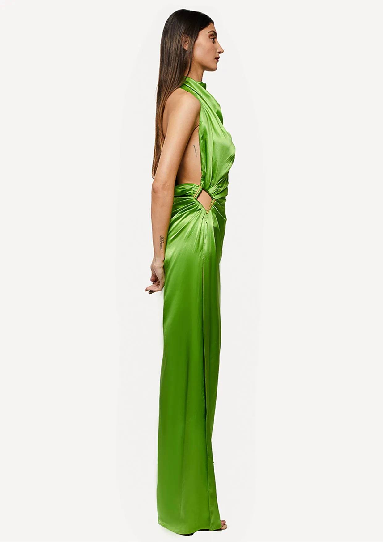 Eden Backless Silk Maxi Dress