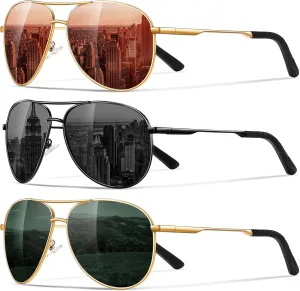 Eiuizah Polarized Aviator Sunglasses for Men Women- Classic Sun Glasses for Driving Fishing with UV Protection