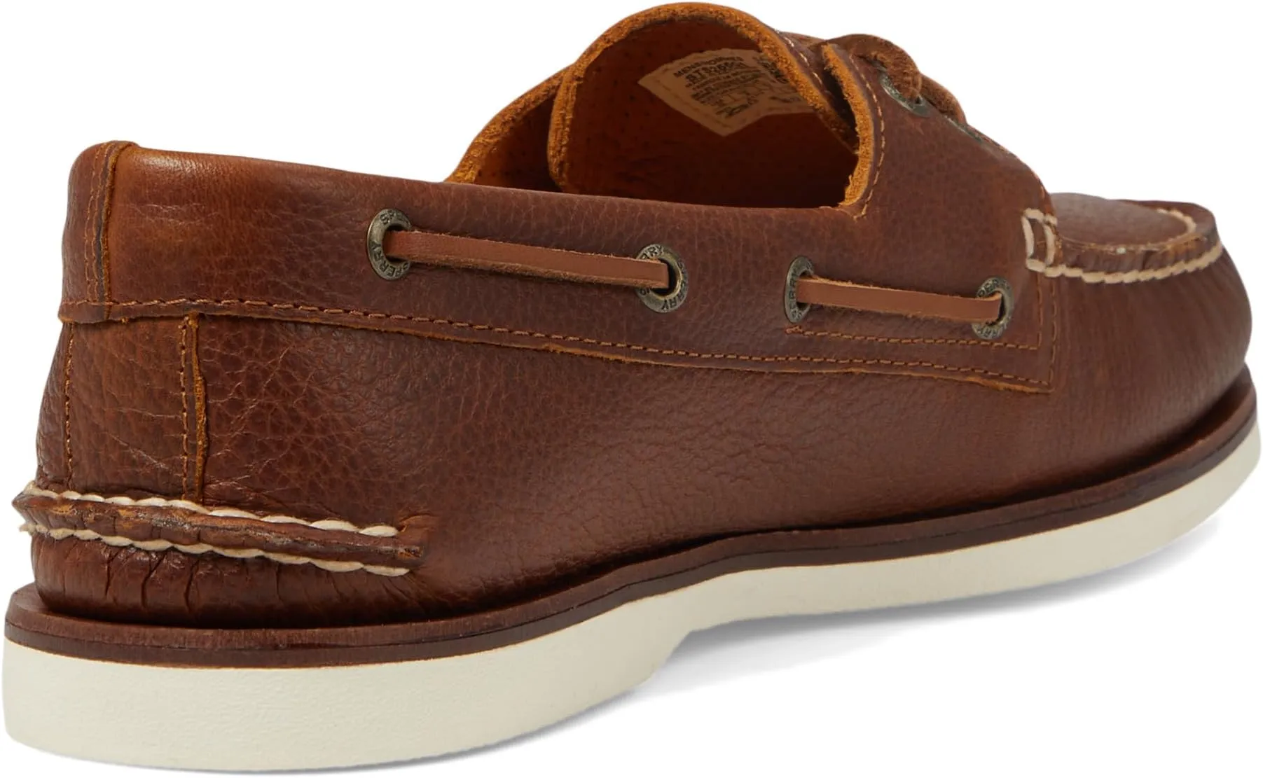 Gold A/O 2-Eye Tumbled Sperry Boat Shoes, Tan