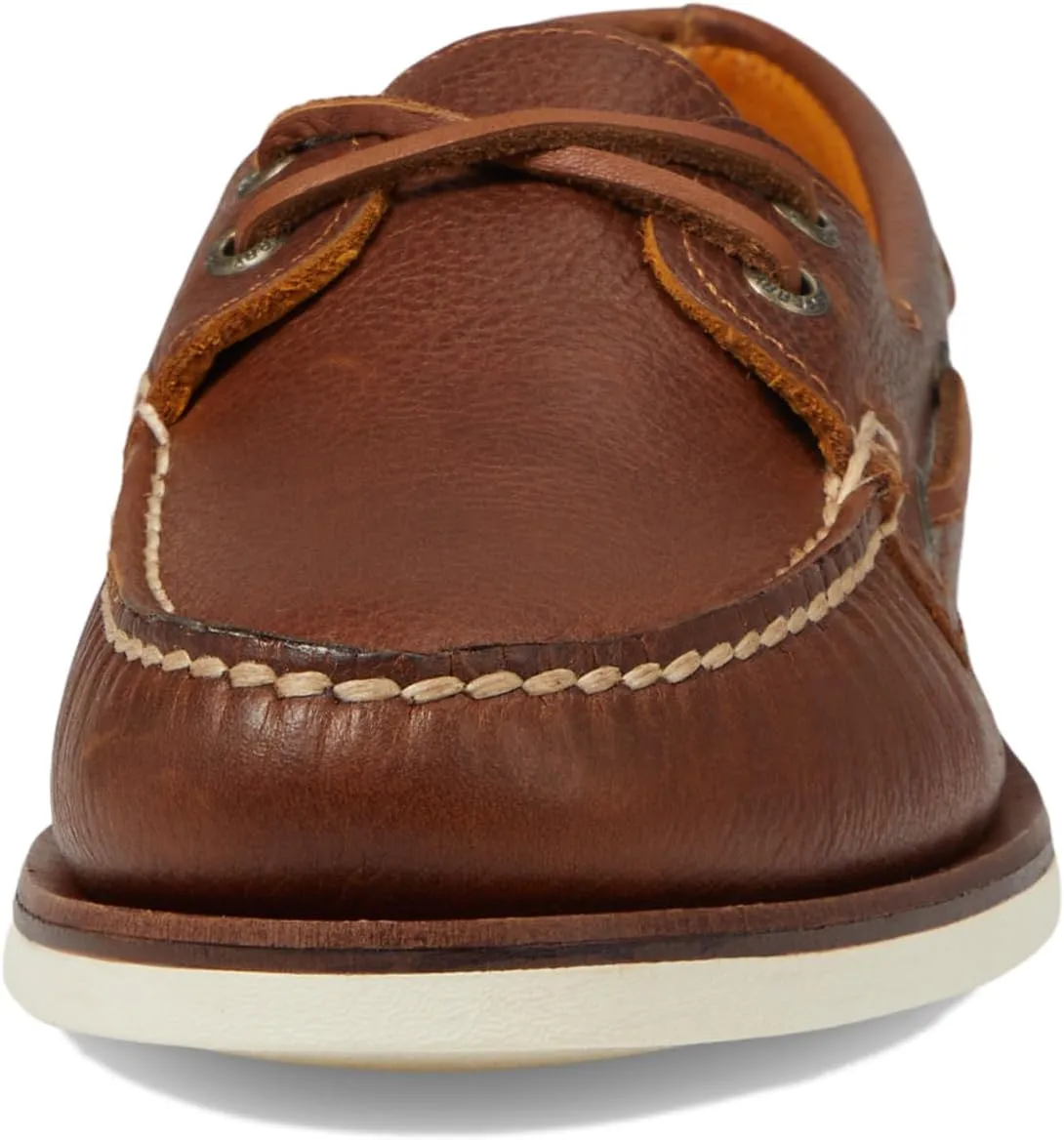 Gold A/O 2-Eye Tumbled Sperry Boat Shoes, Tan