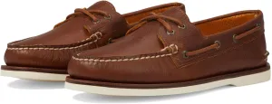 Gold A/O 2-Eye Tumbled Sperry Boat Shoes, Tan