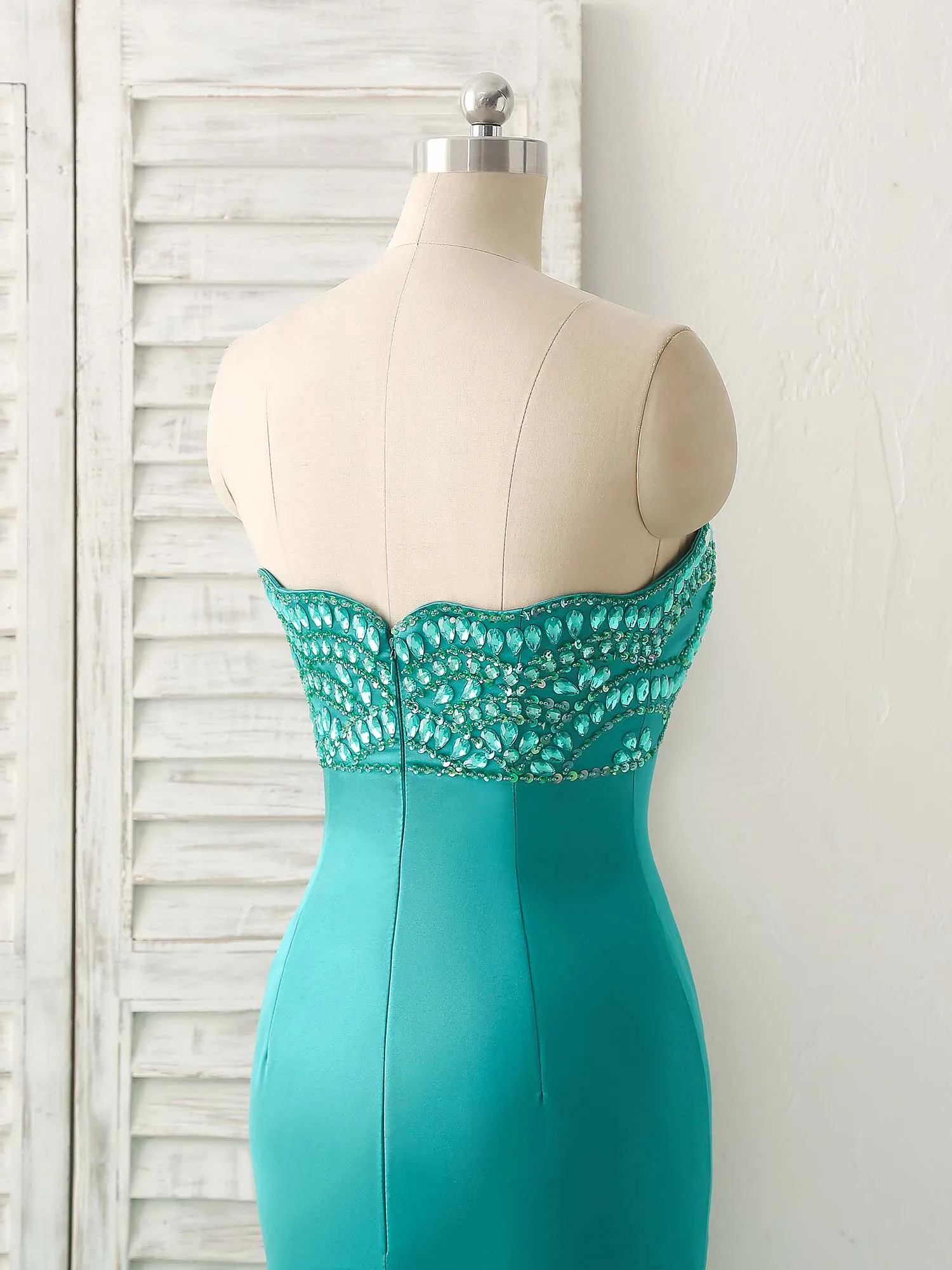 Green Tulle Mermaid Long Prom Dress Green Evening Dress