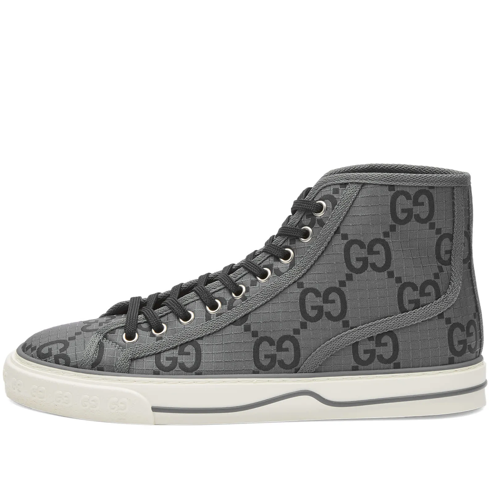 Gucci Tennis Hi Sneakers, Black & Gray