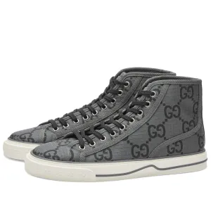 Gucci Tennis Hi Sneakers, Black & Gray