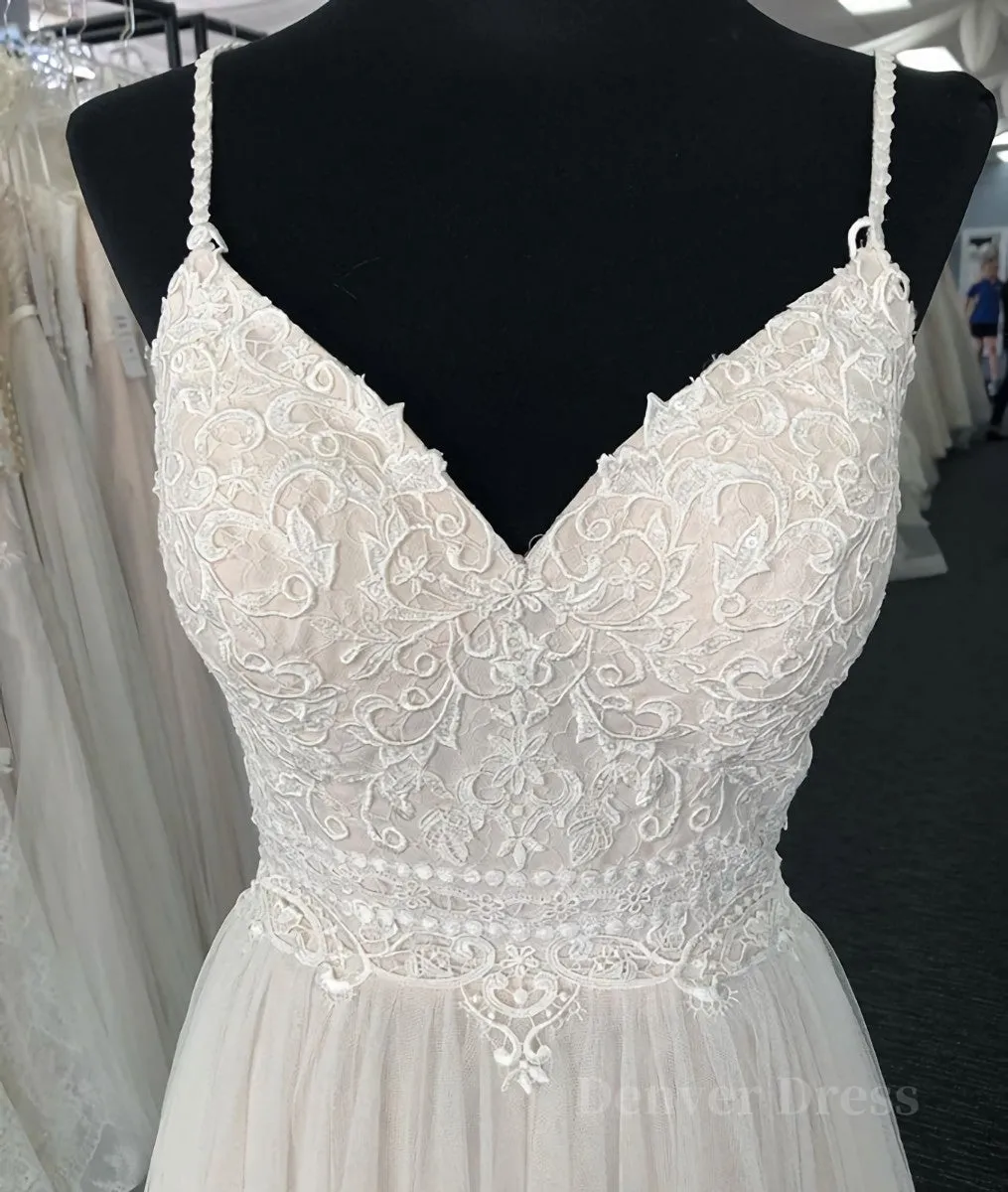 Light champagne tulle long prom dress champagne tulle evening dress