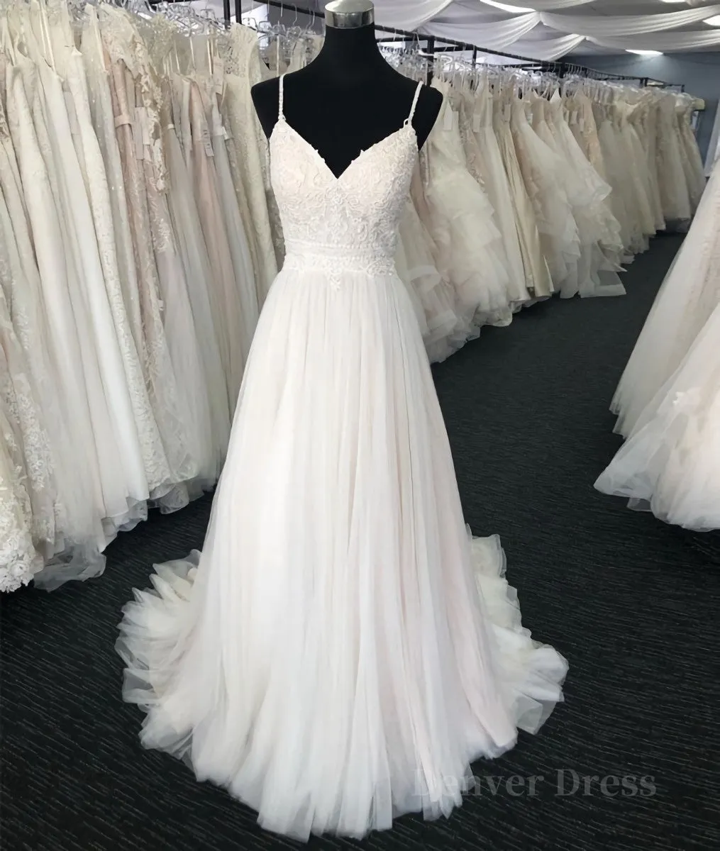 Light champagne tulle long prom dress champagne tulle evening dress