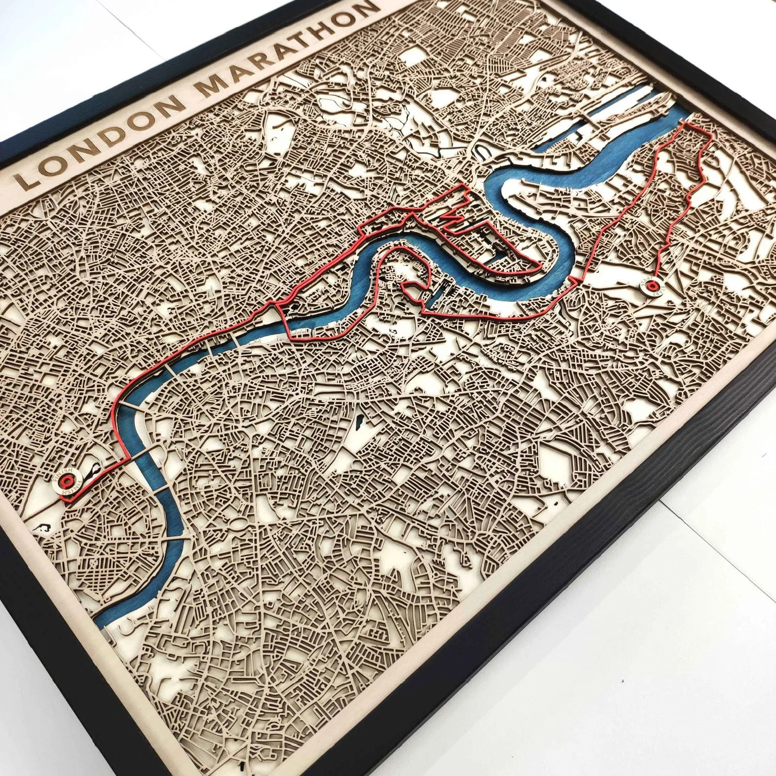 London Marathon Course Map - Wall Art Gift