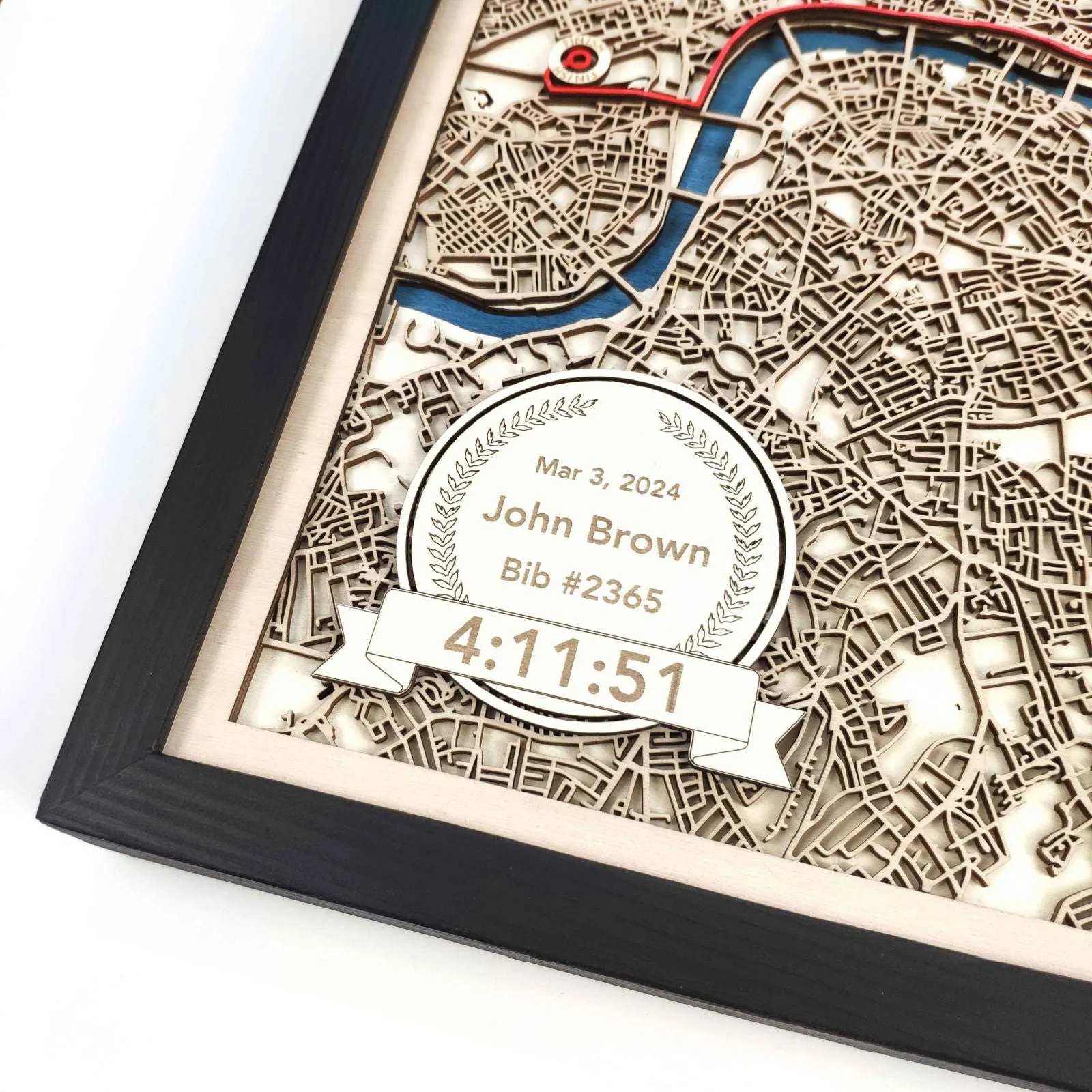 London Marathon Course Map - Wall Art Gift