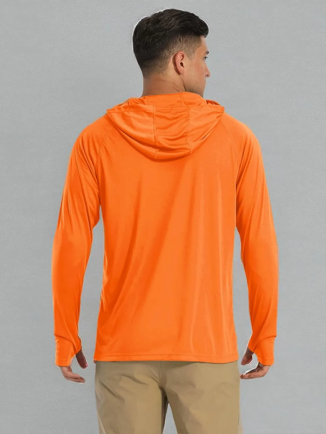 MAGCOMSEN Men's Hooded UPF 50  Sun Protection T Shirts Long Sleeve Athletic Fishing Shirts Rash Guards