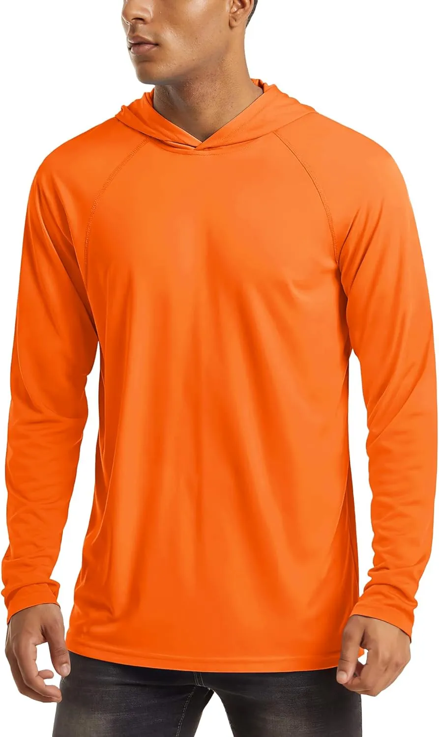 MAGCOMSEN Men's Hooded UPF 50  Sun Protection T Shirts Long Sleeve Athletic Fishing Shirts Rash Guards