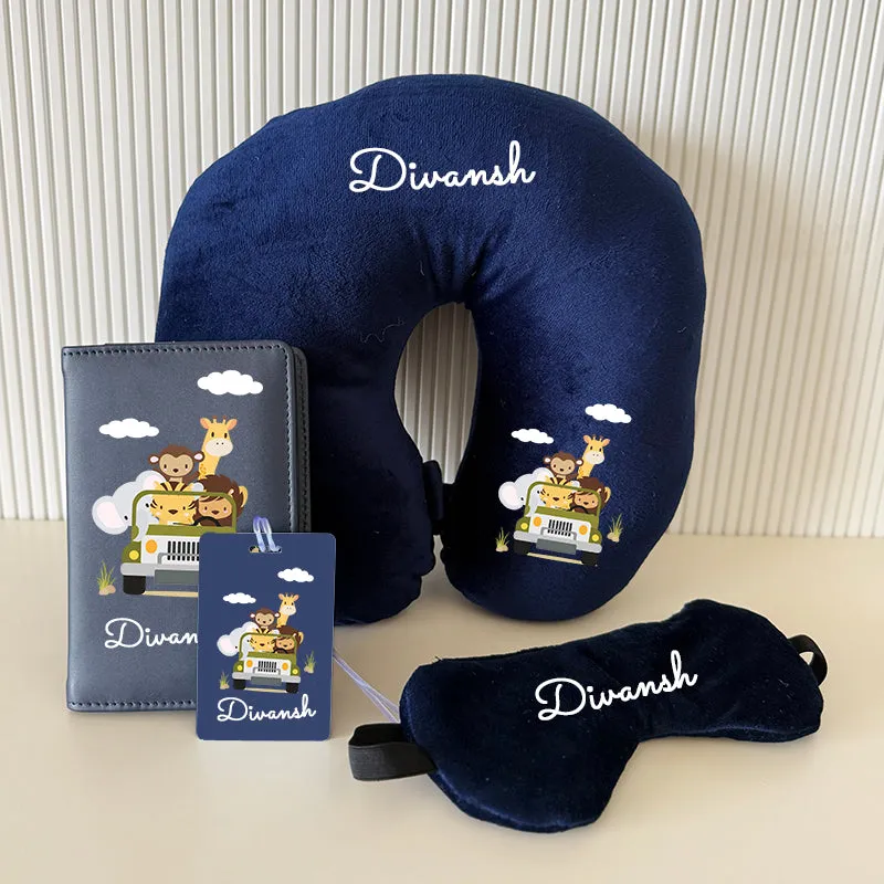 Neck Pillow Set -  4 Piece Set - Animals