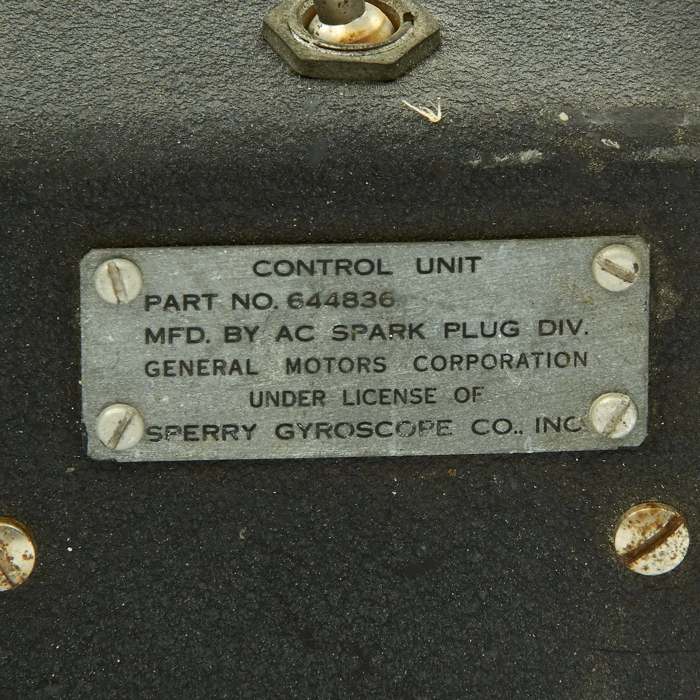 Original U.S. WWII Consolidated B-24 Liberator Type A-5 Autopilot Control Panel by Sperry