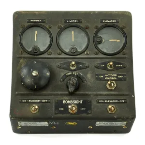 Original U.S. WWII Consolidated B-24 Liberator Type A-5 Autopilot Control Panel by Sperry