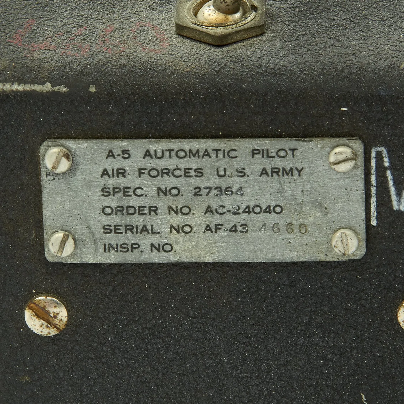 Original U.S. WWII Consolidated B-24 Liberator Type A-5 Autopilot Control Panel by Sperry