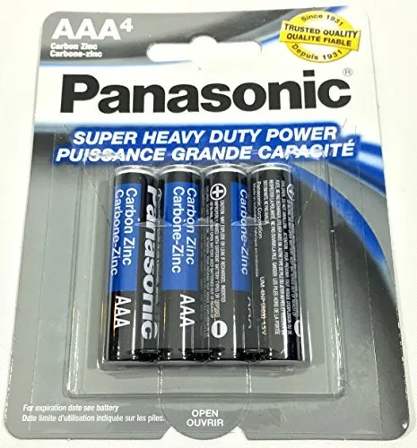 Panasonic 5734 4PC AA Batteries 1.5V, Black (Pack of 4)