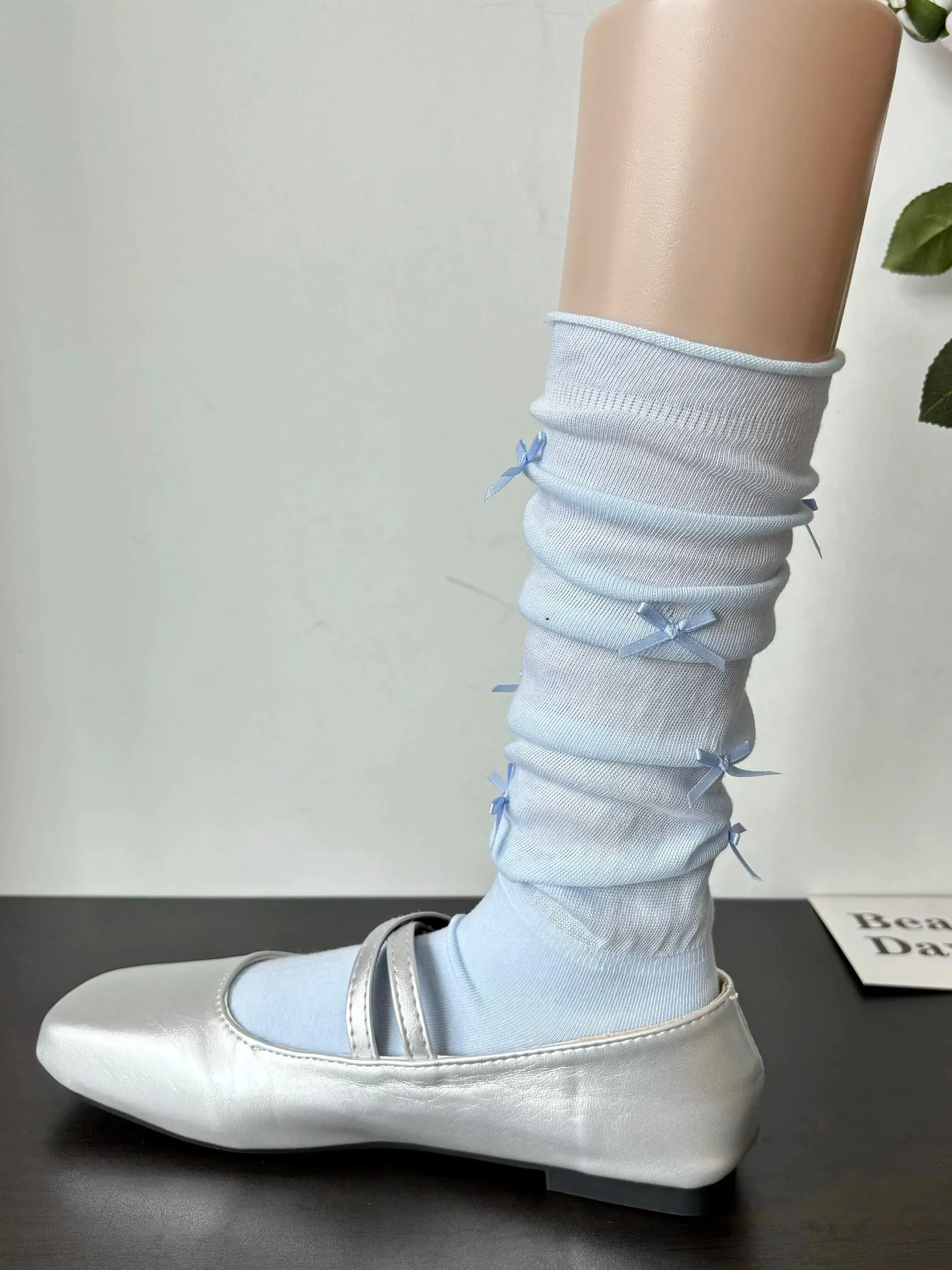 Pastel Ballet Core Small Ribbons Socks