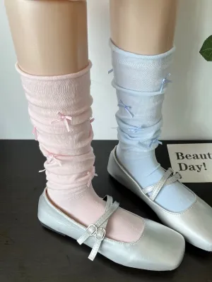 Pastel Ballet Core Small Ribbons Socks