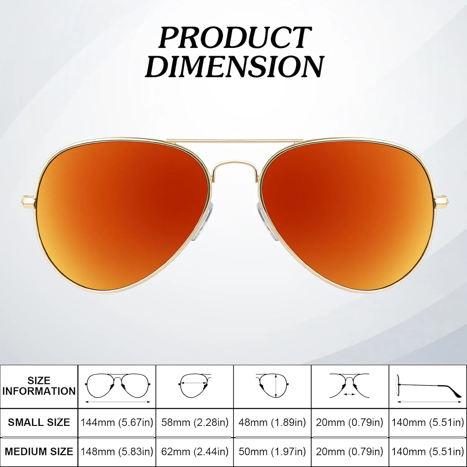 Pilot Sunglasses Men Womens Lightweight Metal Frame Polarized Shades UV400 Protection