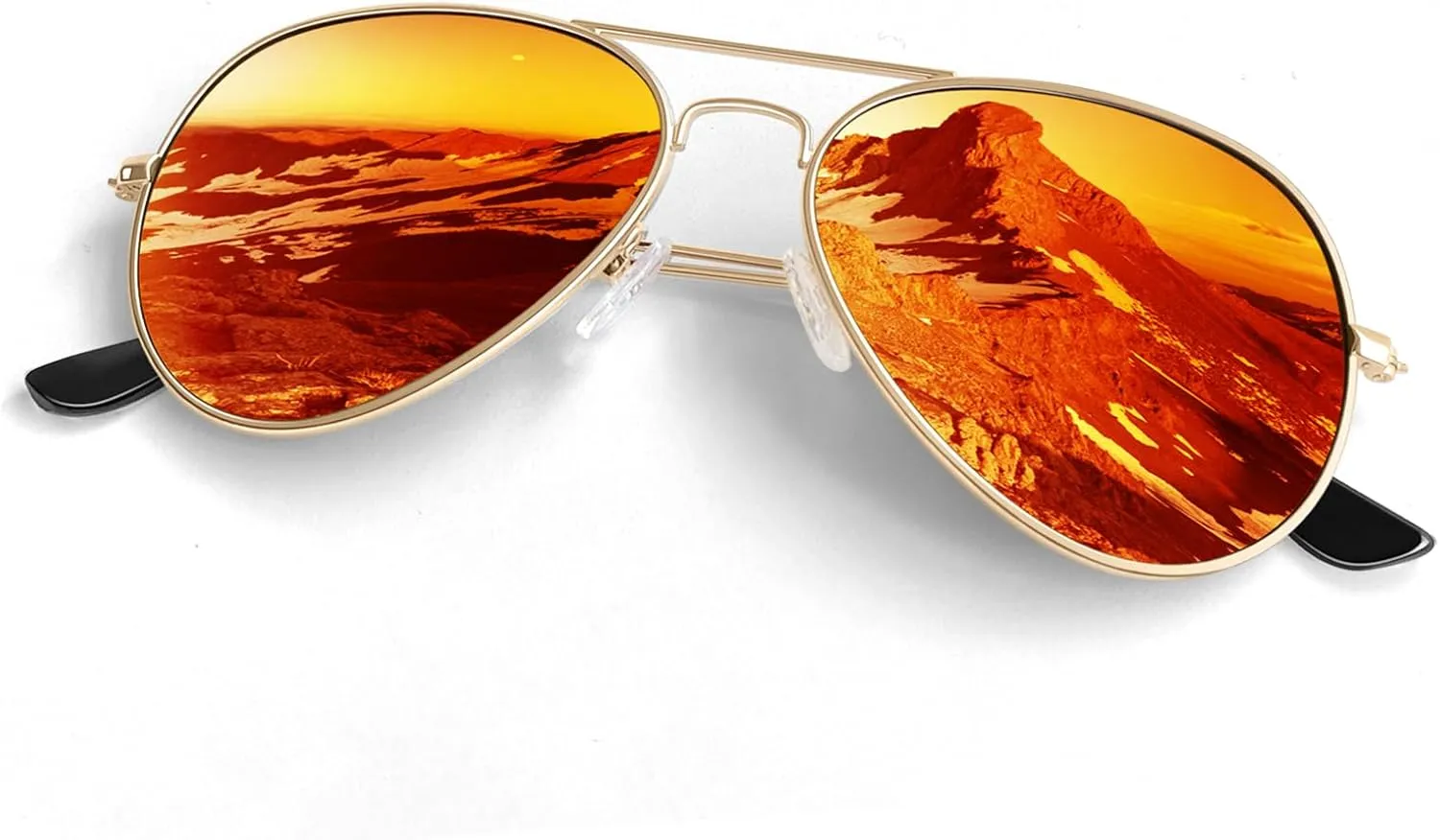 Pilot Sunglasses Men Womens Lightweight Metal Frame Polarized Shades UV400 Protection