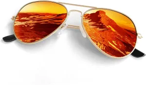 Pilot Sunglasses Men Womens Lightweight Metal Frame Polarized Shades UV400 Protection