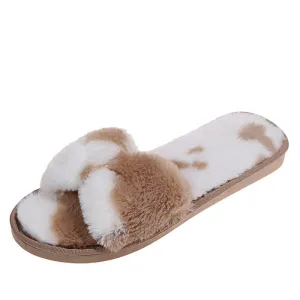 Plush Bow Slippers for Women