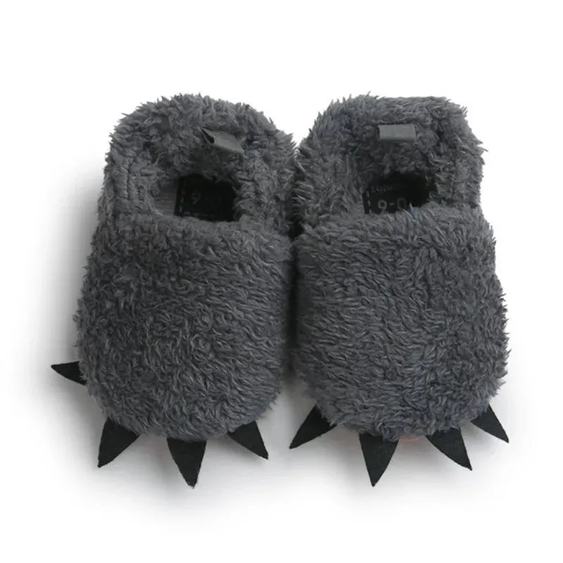 Plush Toddler Slippers with Claws