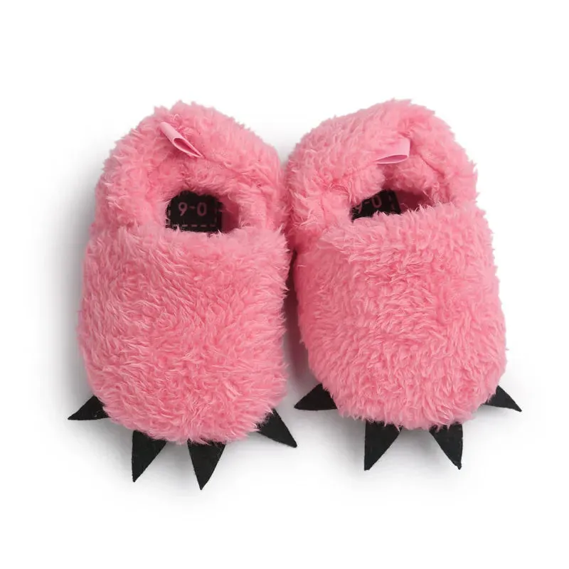 Plush Toddler Slippers with Claws