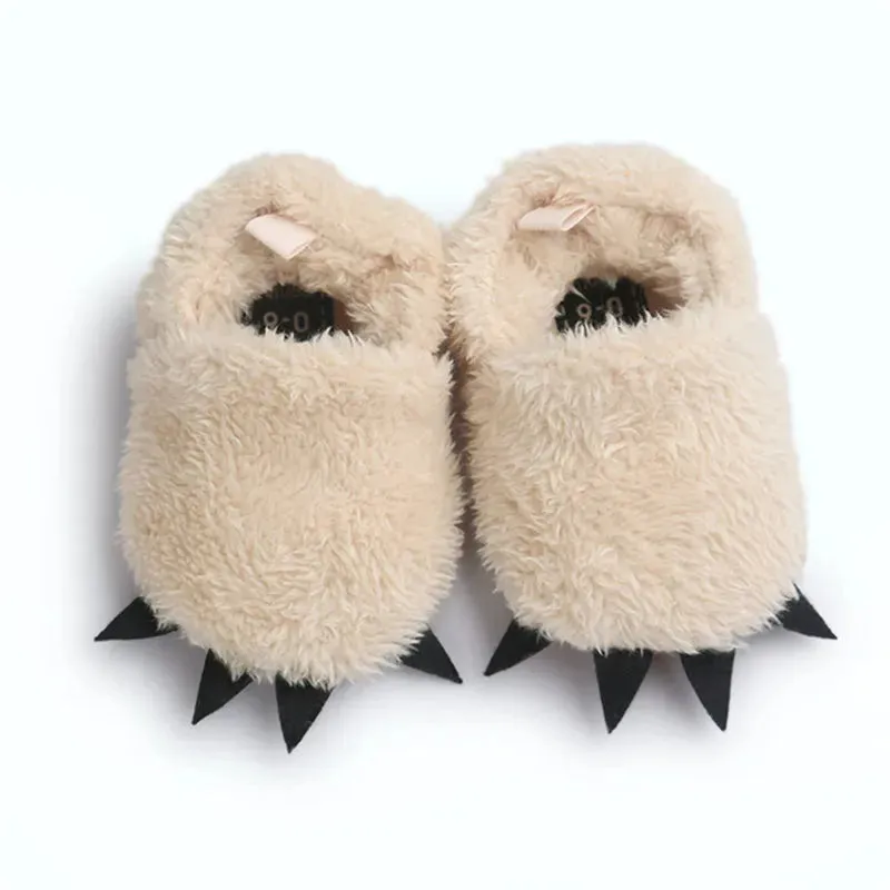 Plush Toddler Slippers with Claws