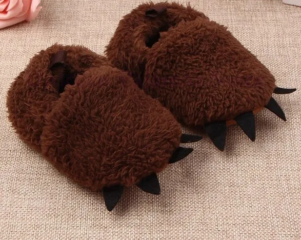 Plush Toddler Slippers with Claws