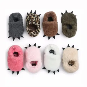 Plush Toddler Slippers with Claws