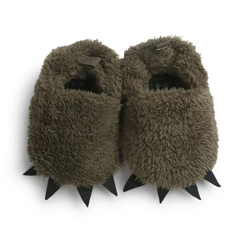 Plush Toddler Slippers with Claws