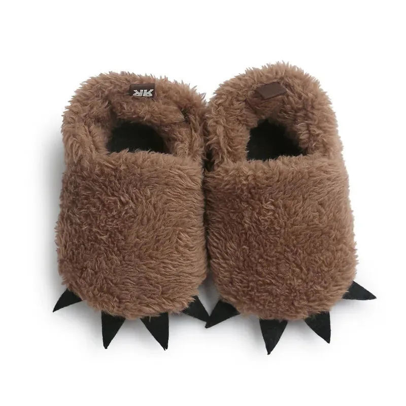Plush Toddler Slippers with Claws