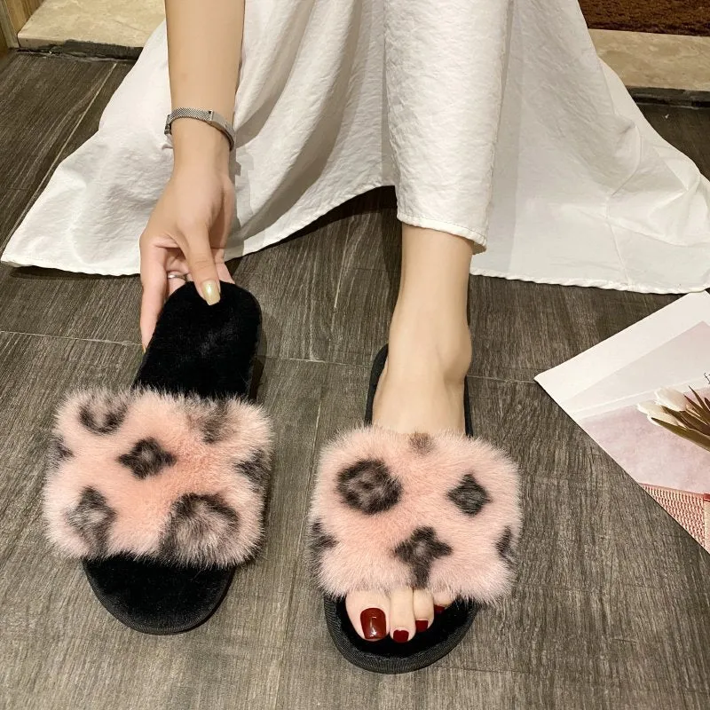 Plush Wool Slippers for Women