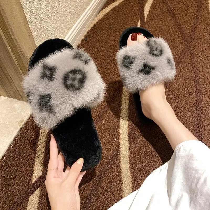 Plush Wool Slippers for Women