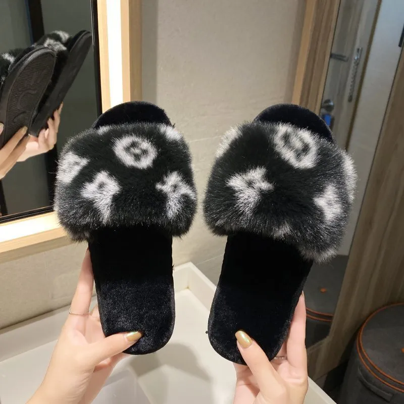 Plush Wool Slippers for Women