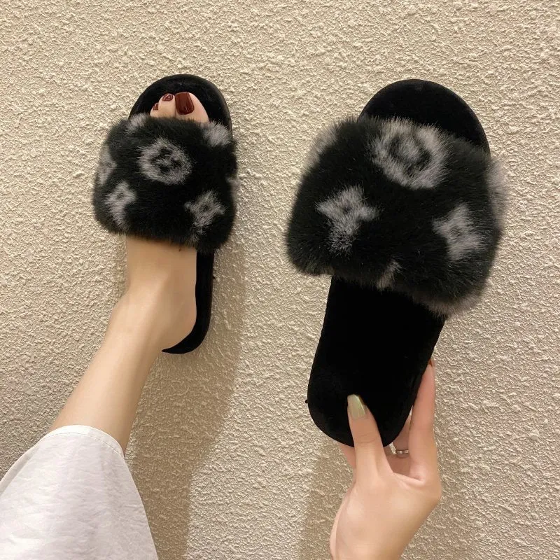 Plush Wool Slippers for Women