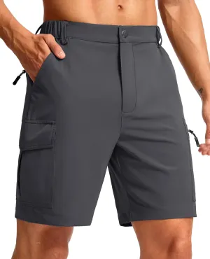 Pudolla Men's Hiking Cargo Shorts 7" Lightweight Quick Dry Casual Work Shorts for Men Summer Travel Golf with 5 Pockets