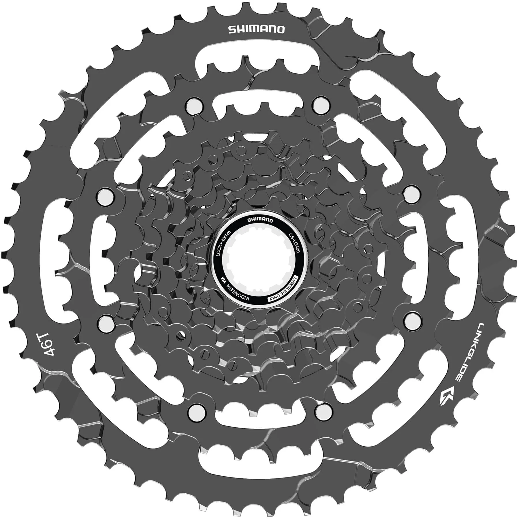 Shimano CUES CS-LG400-9 Link Glide cassette, 9-speed