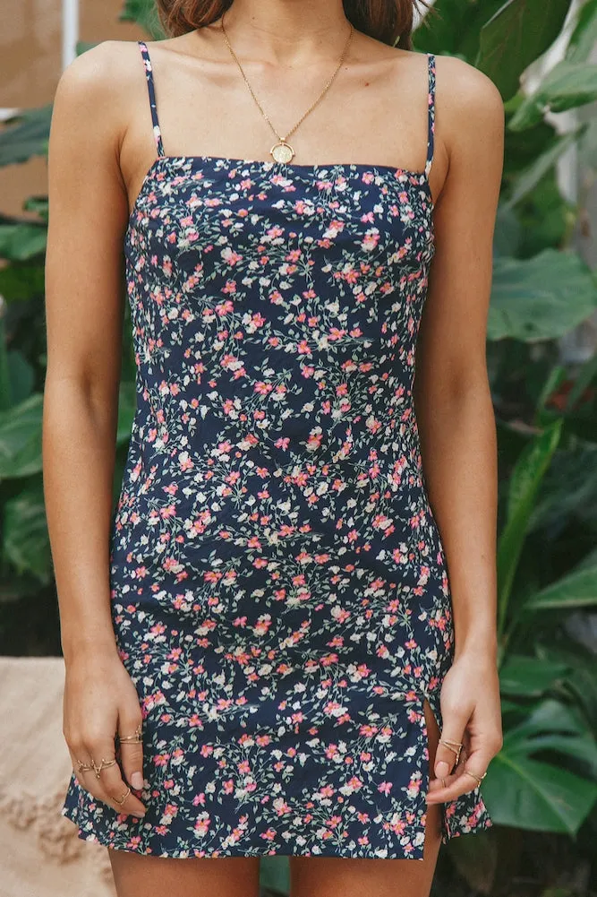 Talk Of The Town Dress Navy